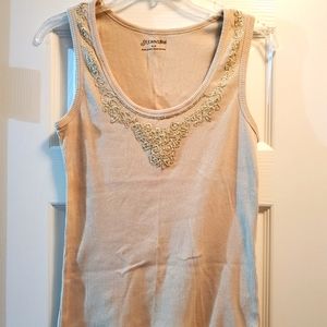 St John's Bay Beaded Neckline Tank Top